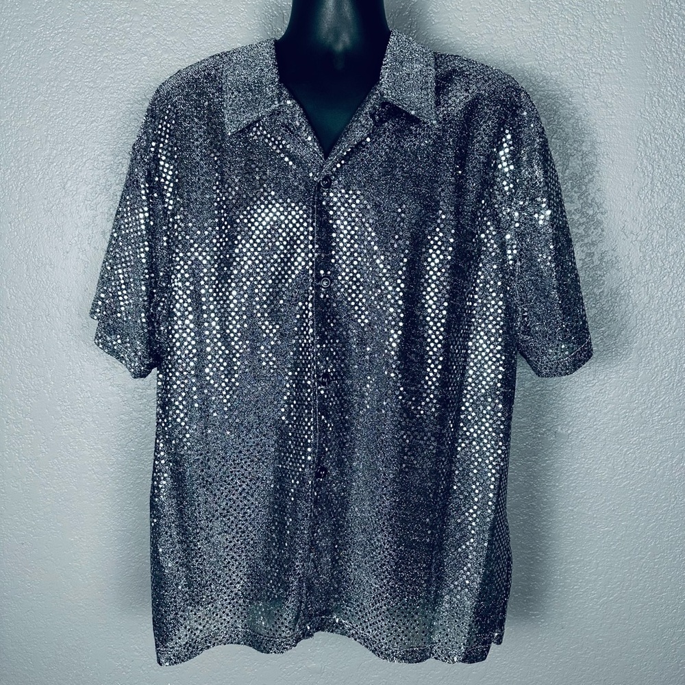 Nine Deep Clothing Men’s Silver Party Shirt - Vintage/New